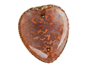 Large Georgian Agate Heart Brooch