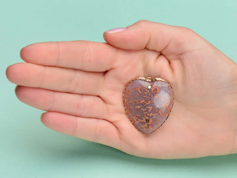 Large Georgian Agate Heart Brooch