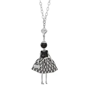 Le Amiche Onyx Crystal Black White Doll Charm