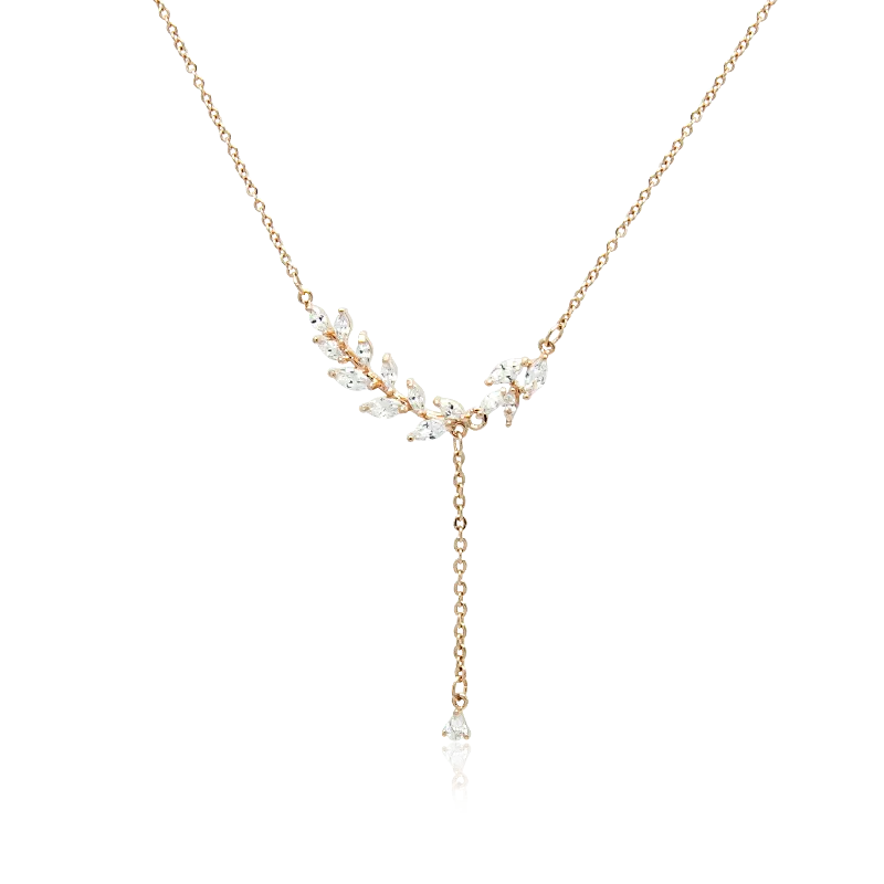 Leaf Cubic Zirconia Necklace