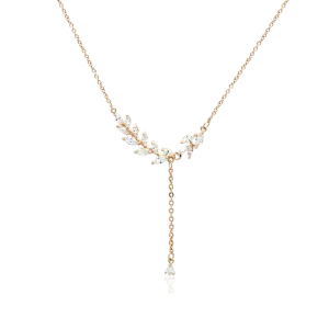 Leaf Cubic Zirconia Necklace