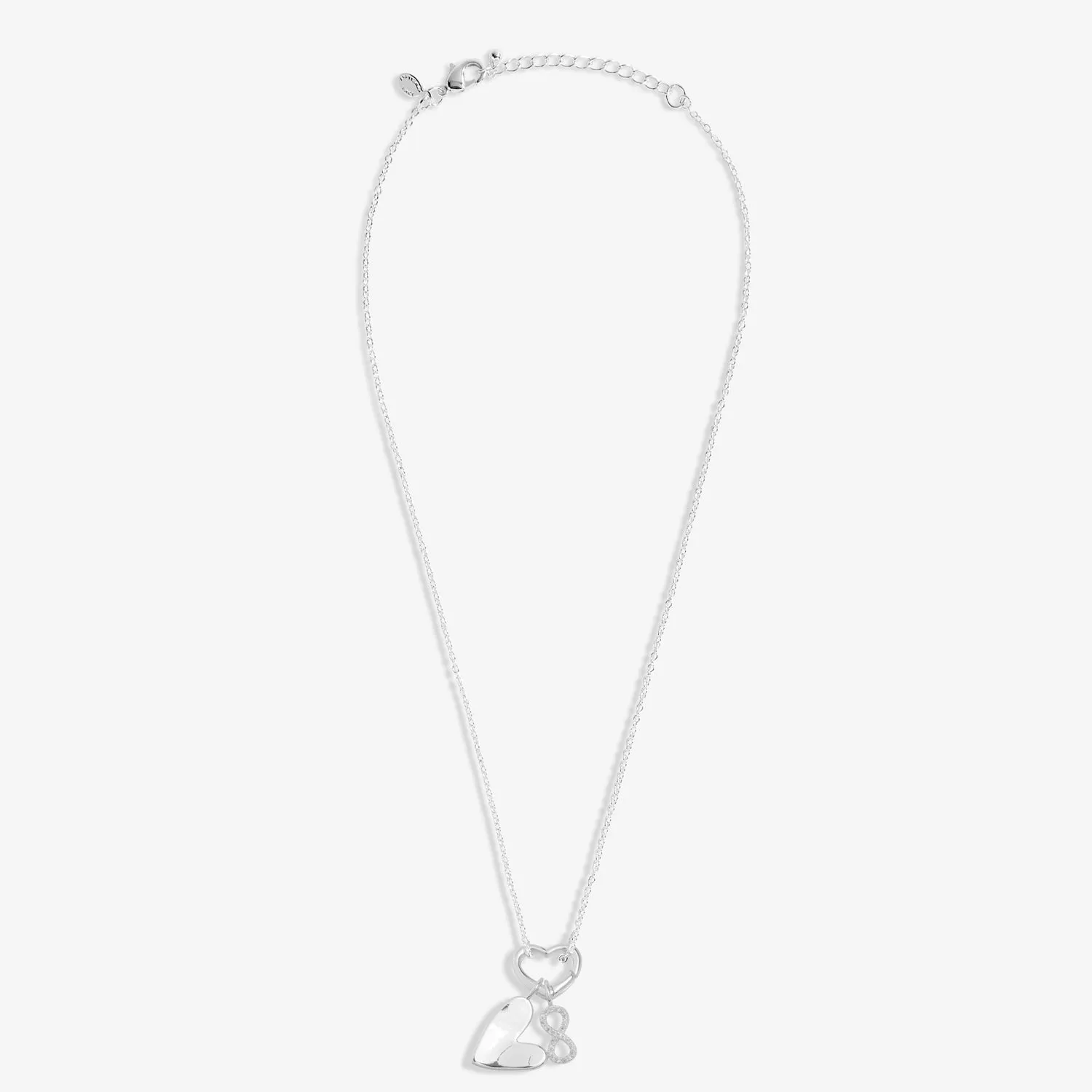 Little Links Heart Clasp Forever Heart Charms Silver Plated Necklace 7548