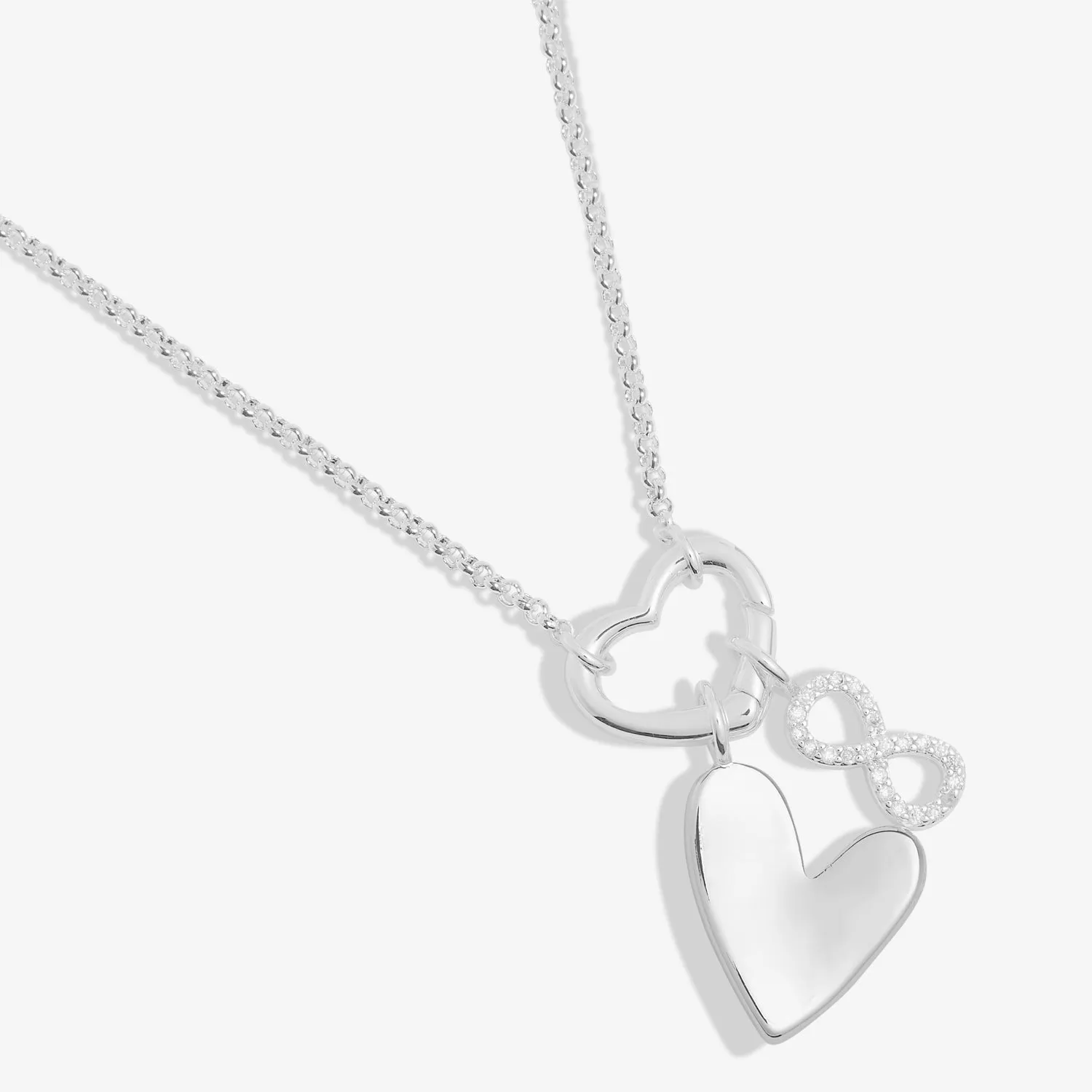 Little Links Heart Clasp Forever Heart Charms Silver Plated Necklace 7548