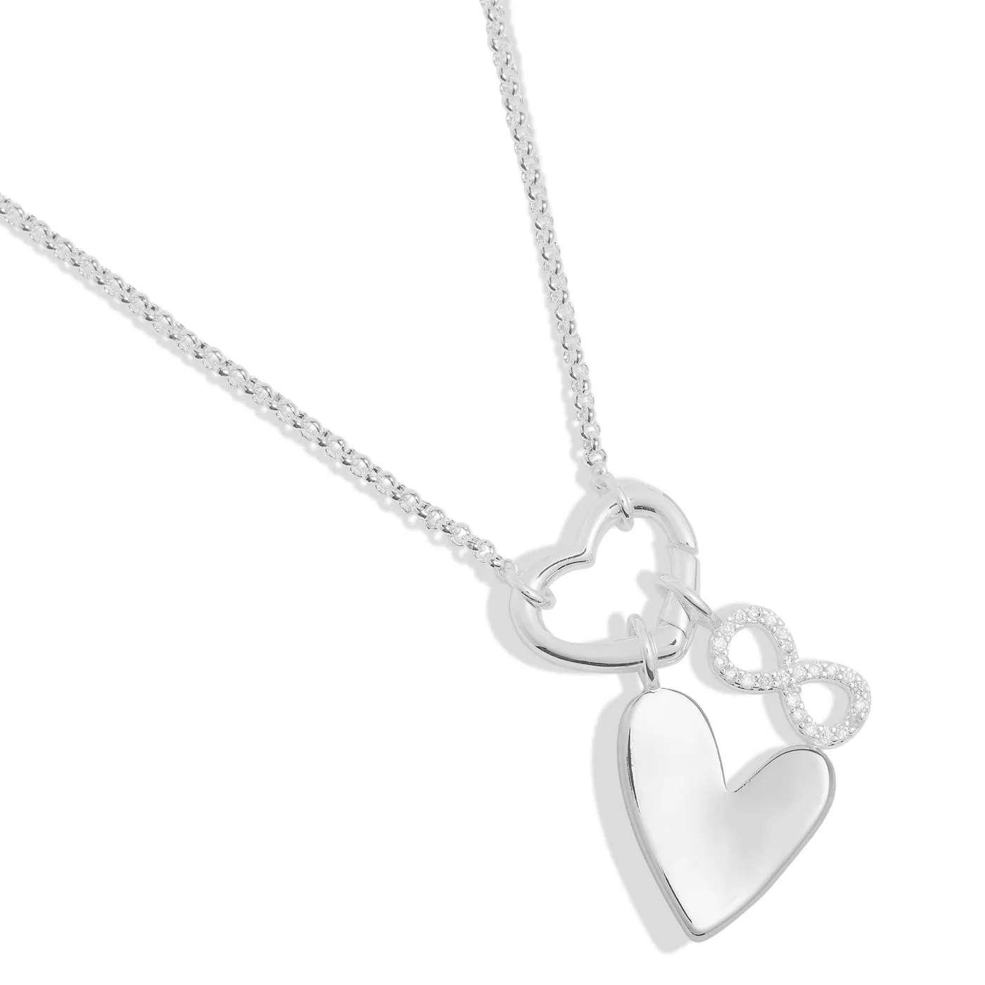 Little Links Heart Clasp Forever Heart Charms Silver Plated Necklace 7548