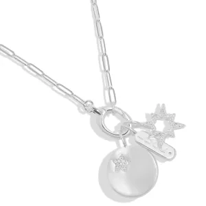 Little Links Oval Clasp Luck Charms Silver Plated Necklace 7549