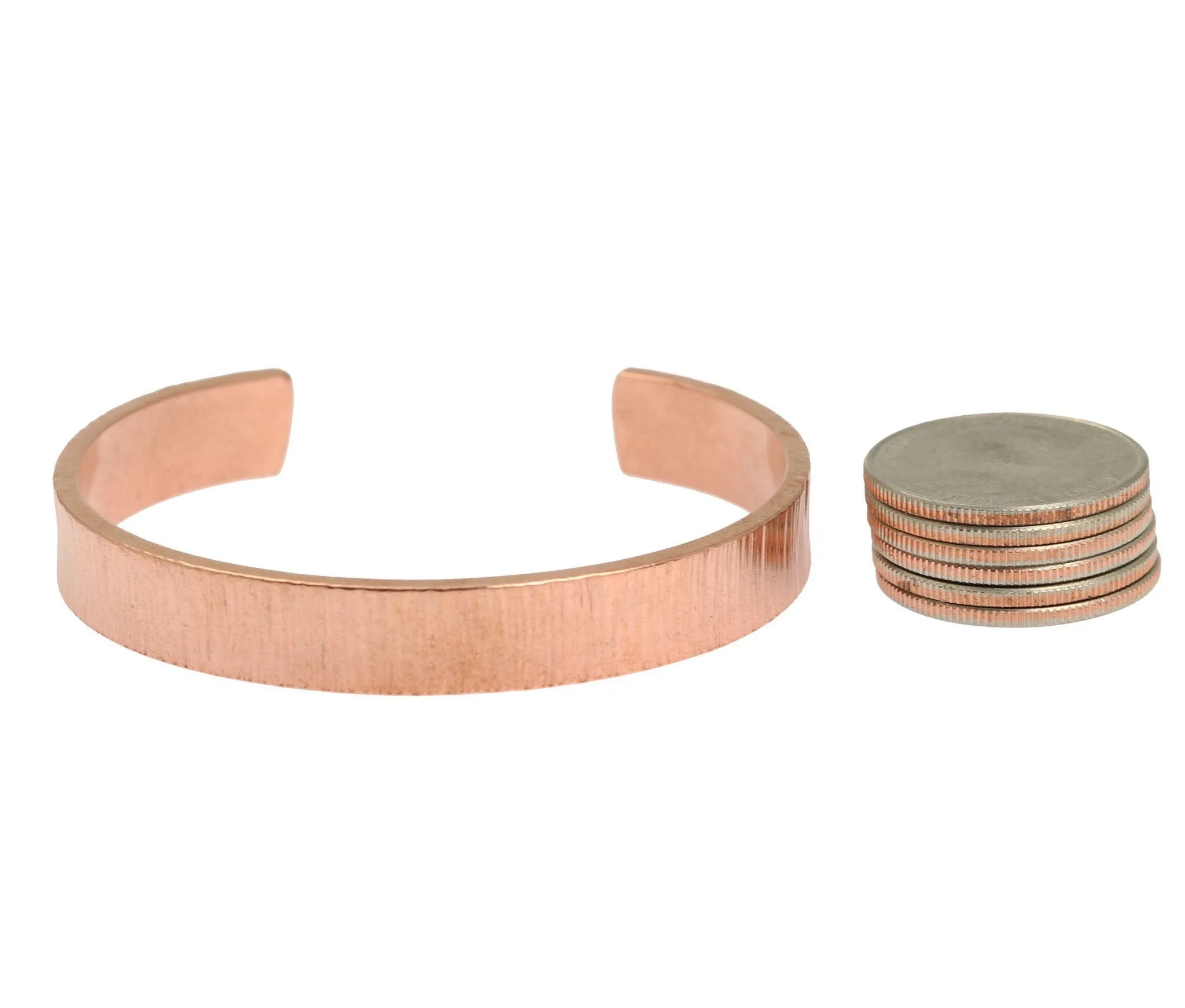 Men's Chased Copper Cuff Bracelet - 10mm Wide