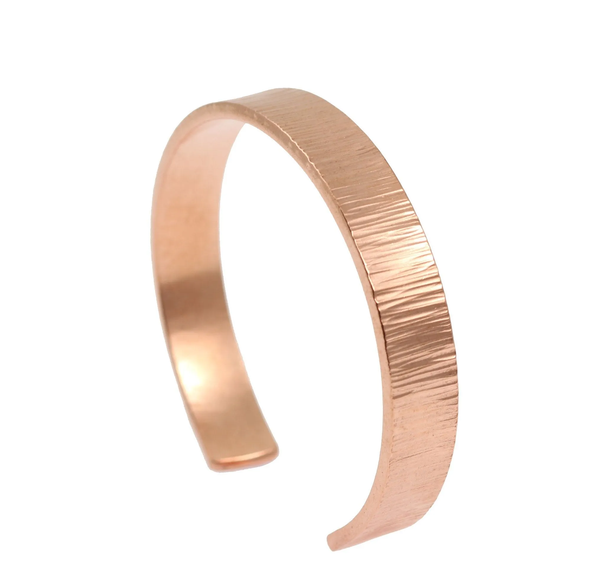 Men's Chased Copper Cuff Bracelet - 10mm Wide