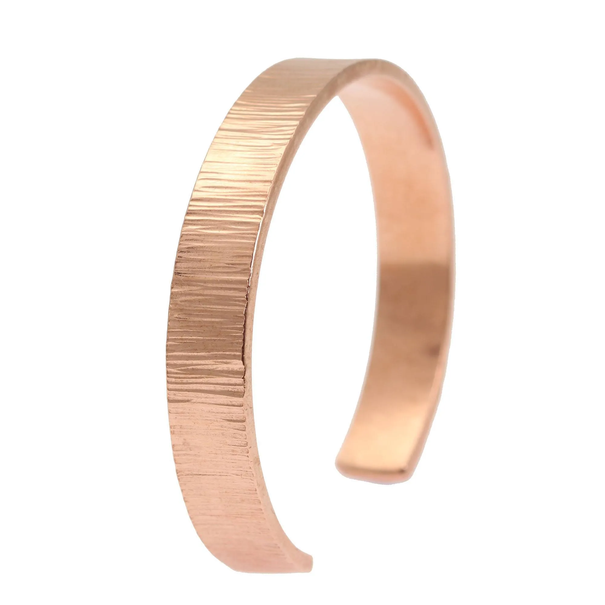 Men's Chased Copper Cuff Bracelet - 10mm Wide