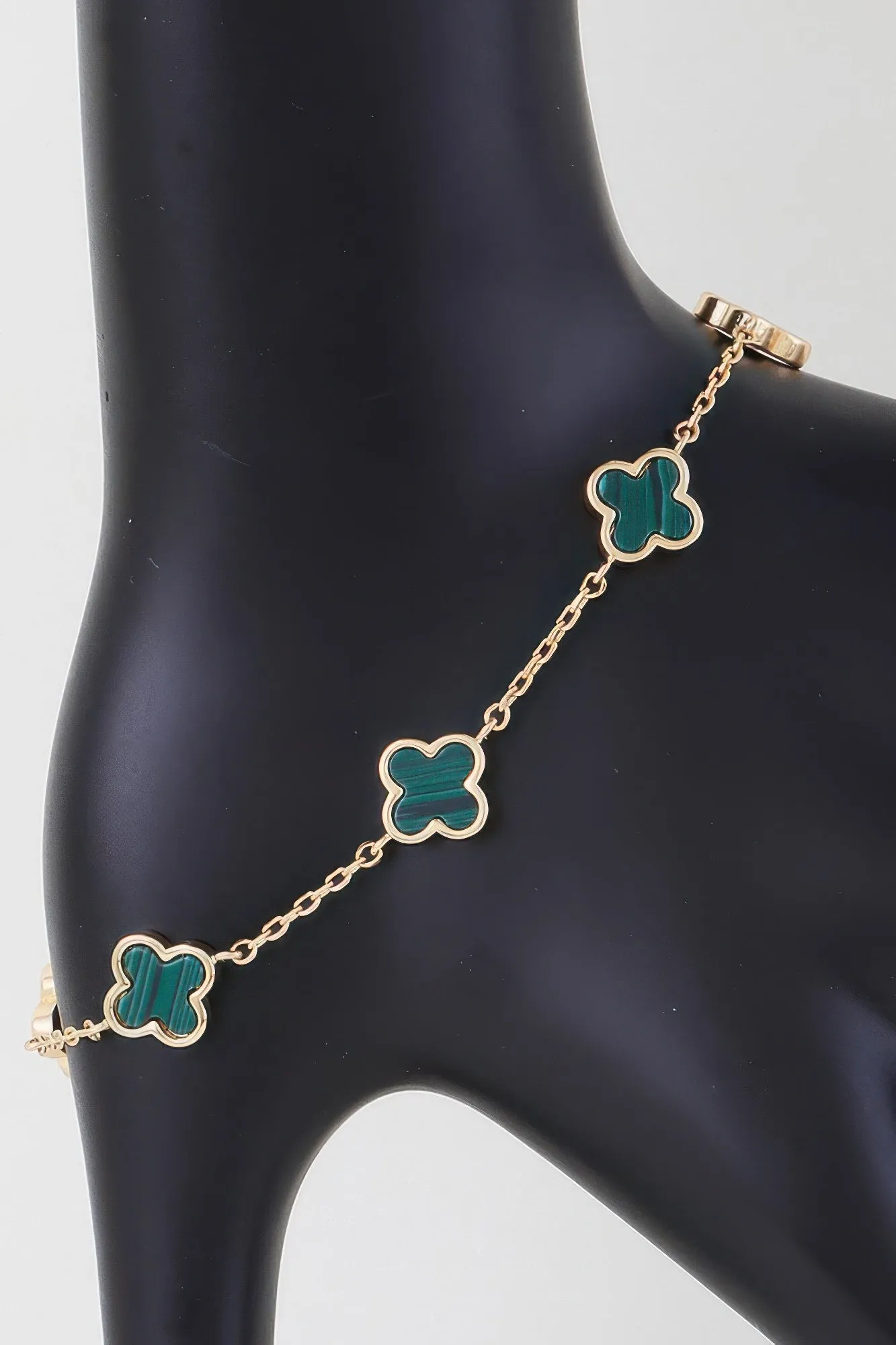 Mini Stone Clover Charm Bracelet