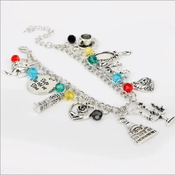 NWT BEAUTY AND‎ THE BEAST charms bracelet