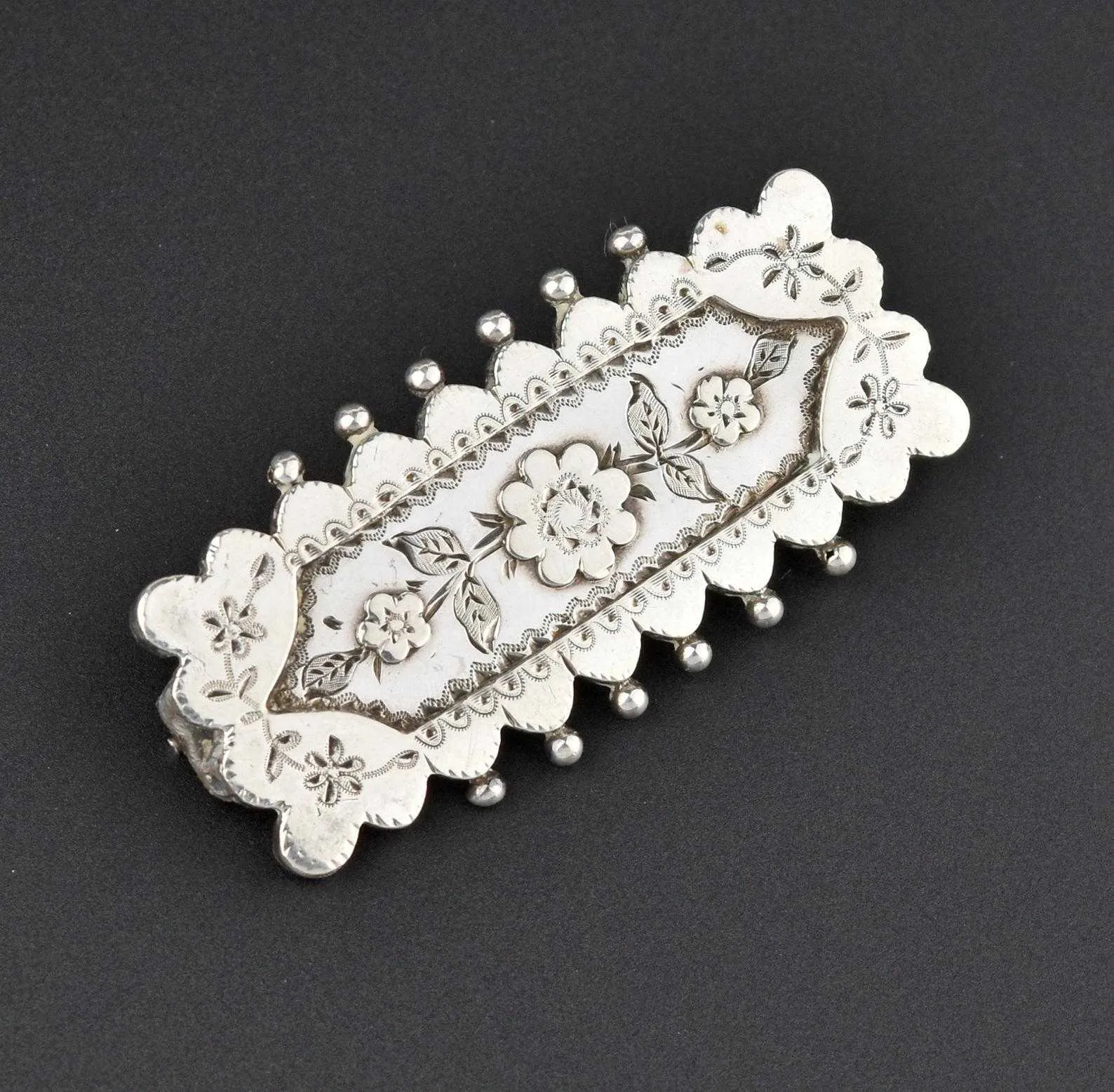 ON HOLD Vintage Forget Me Not Silver Victorian Brooch