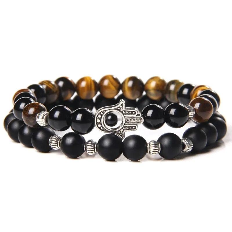 Onyx Stone Bracelet For Men And Women / Unisex Stylish Bangle Of Beaded