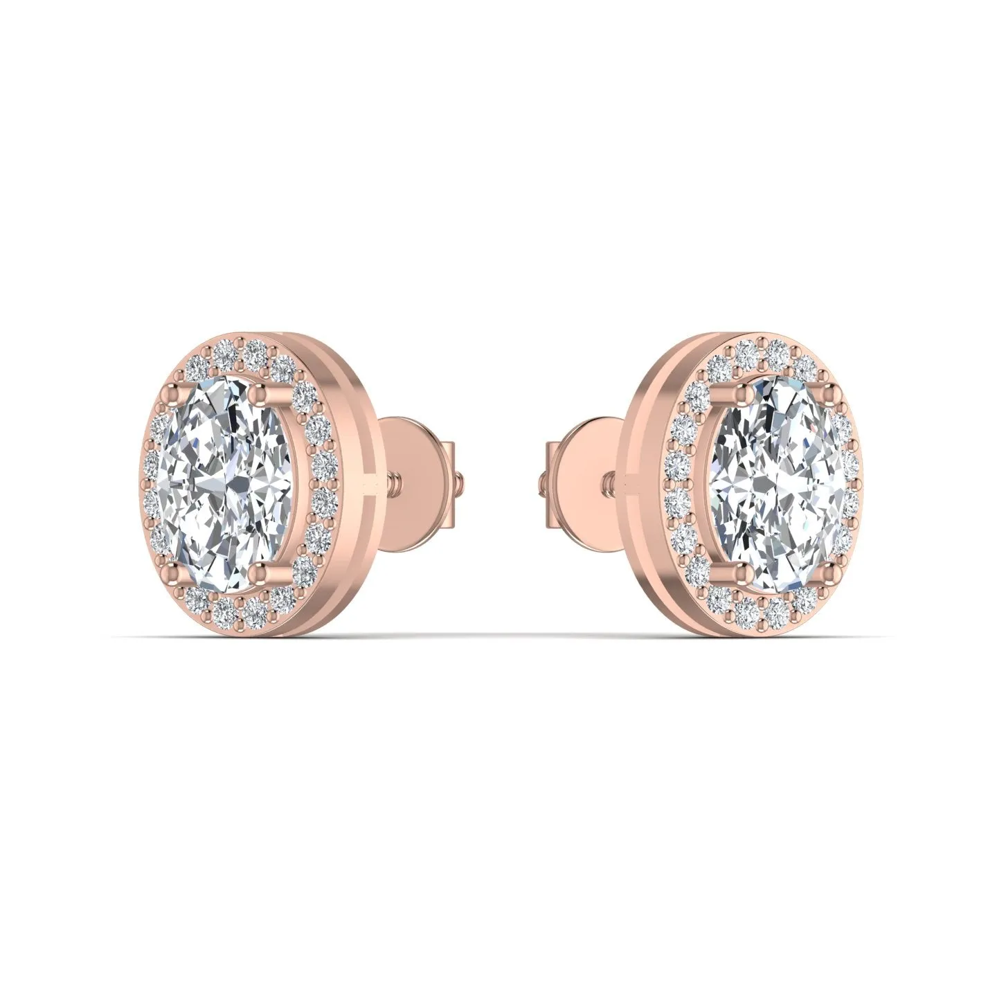 Oval Solitaire Silver Stud Earring