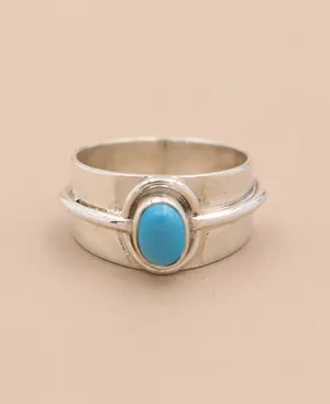 Oval Turquoise Gemstone Ring