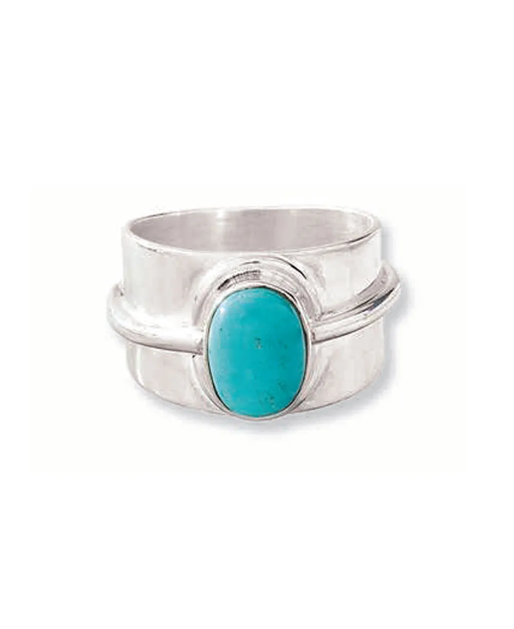 Oval Turquoise Gemstone Ring