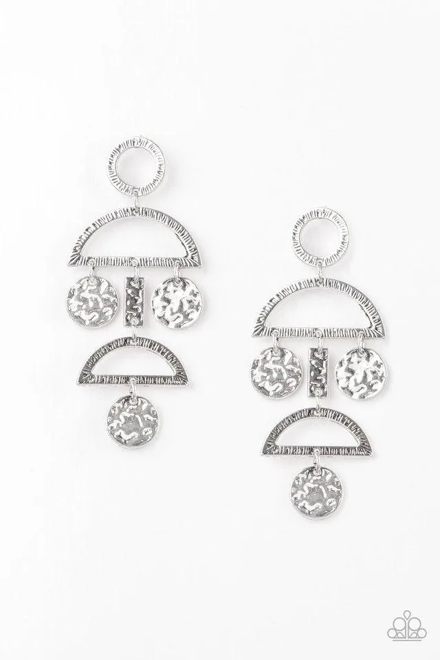 Paparazzi Earring ~ Incan Eclipse - Silver