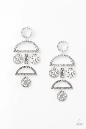 Paparazzi Earring ~ Incan Eclipse - Silver