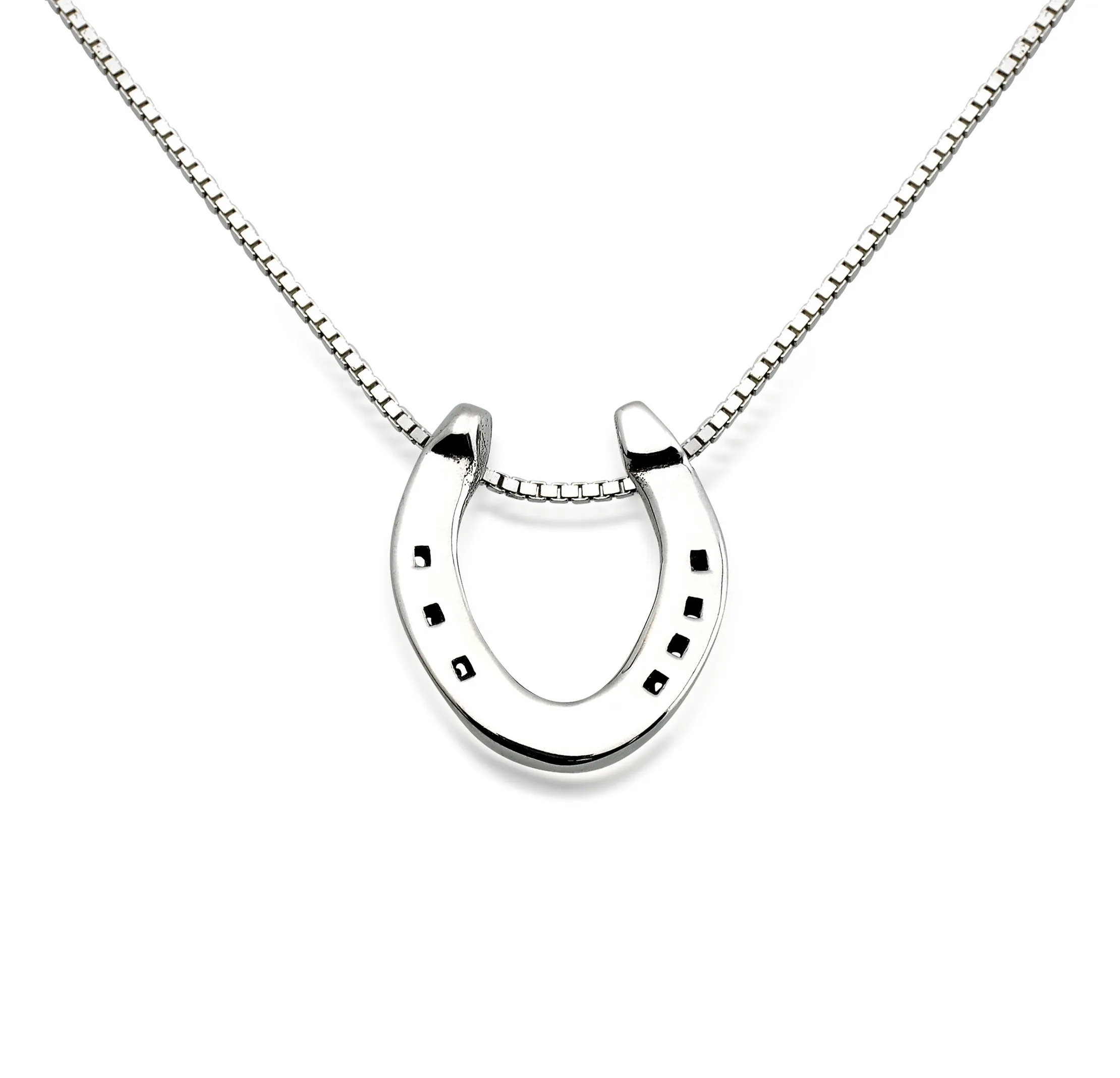 Plain Stamped Roadster Shoe Necklace, Sterling Silver