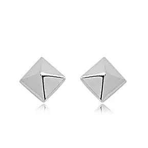 Pyramid Button Stud Earrings Sterling Silver 8mm