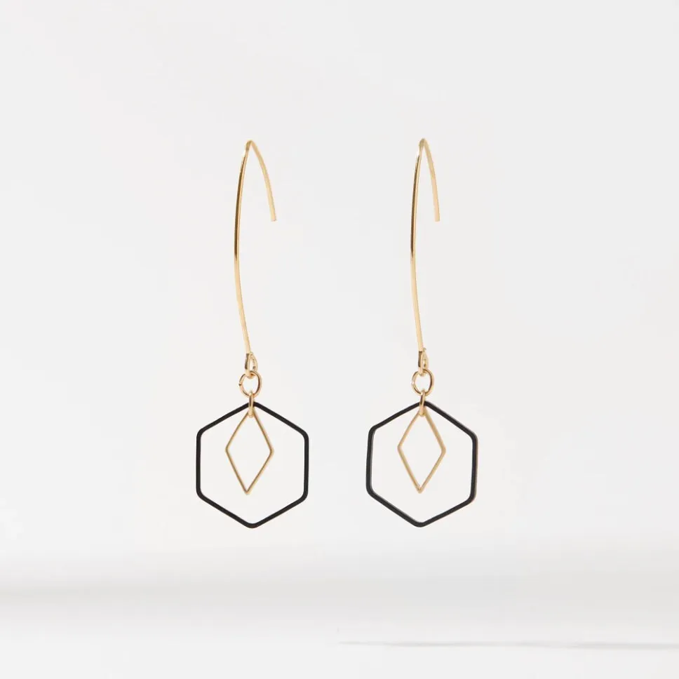 "Le Contour" Rose Gold & Silver Hexagon Earrings Bundle | Gift exchange