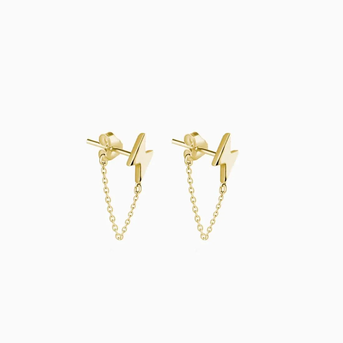 Ray Chain Gold Earring