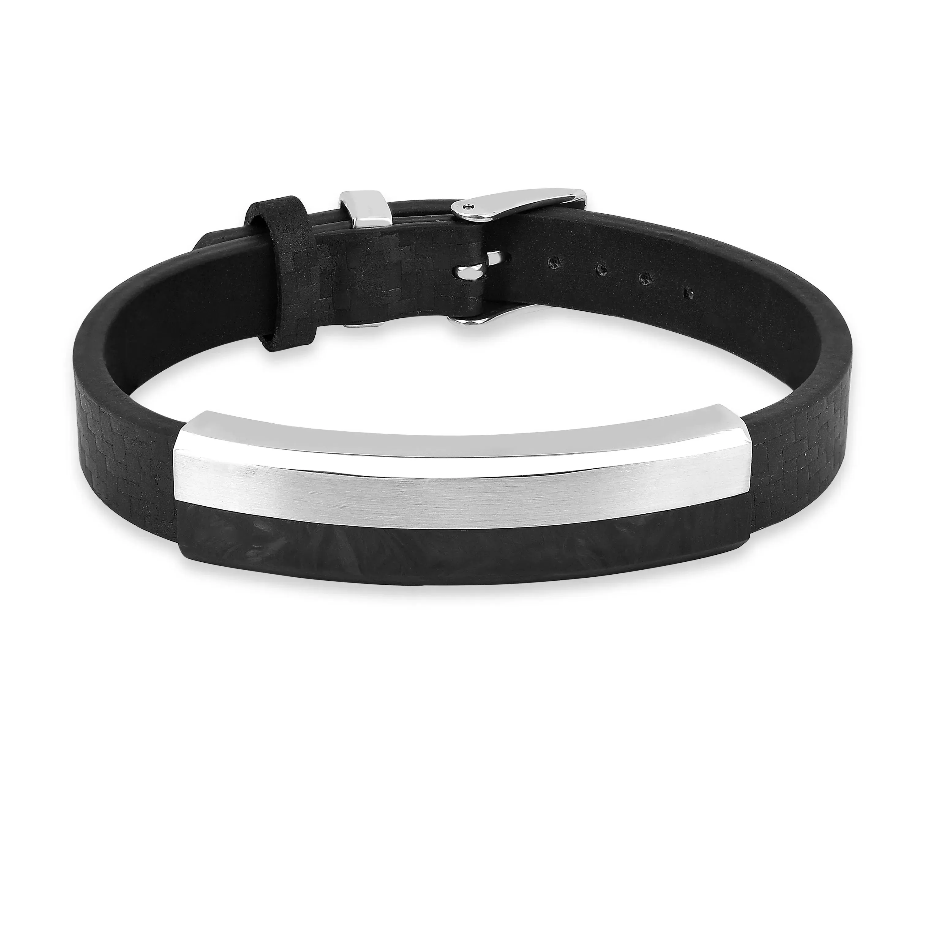 Real Black Leather Bracelet Mens