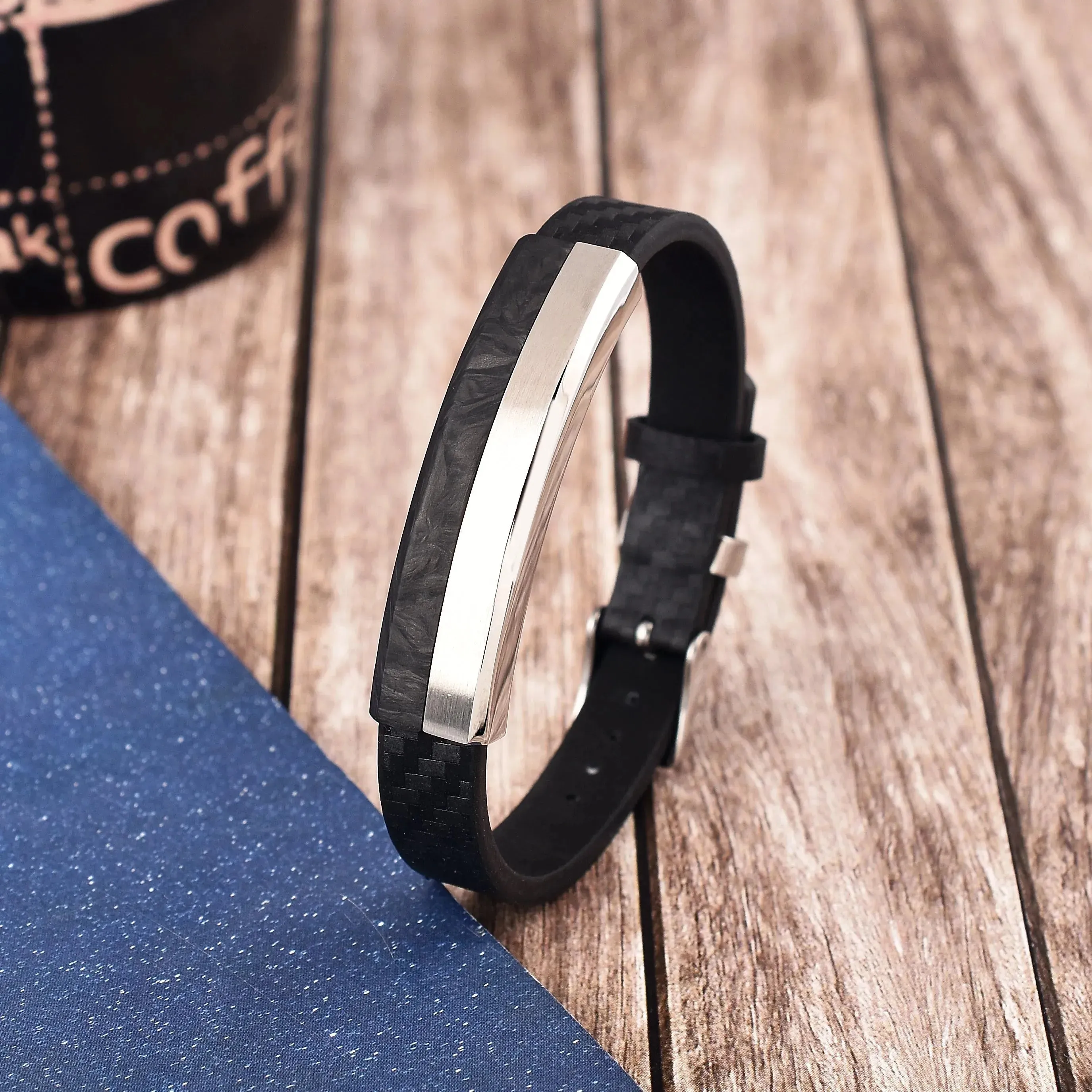 Real Black Leather Bracelet Mens