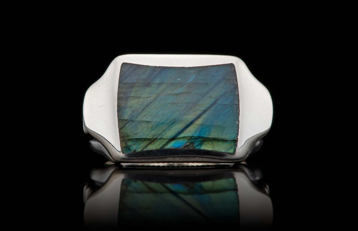 RING 8 SLEEK Labradorite Ring