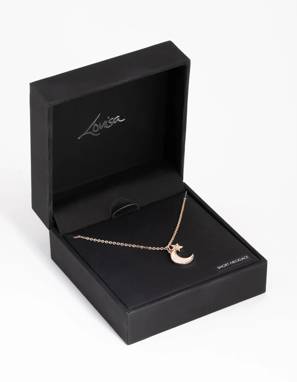 Rose Gold Moon & Star Necklace