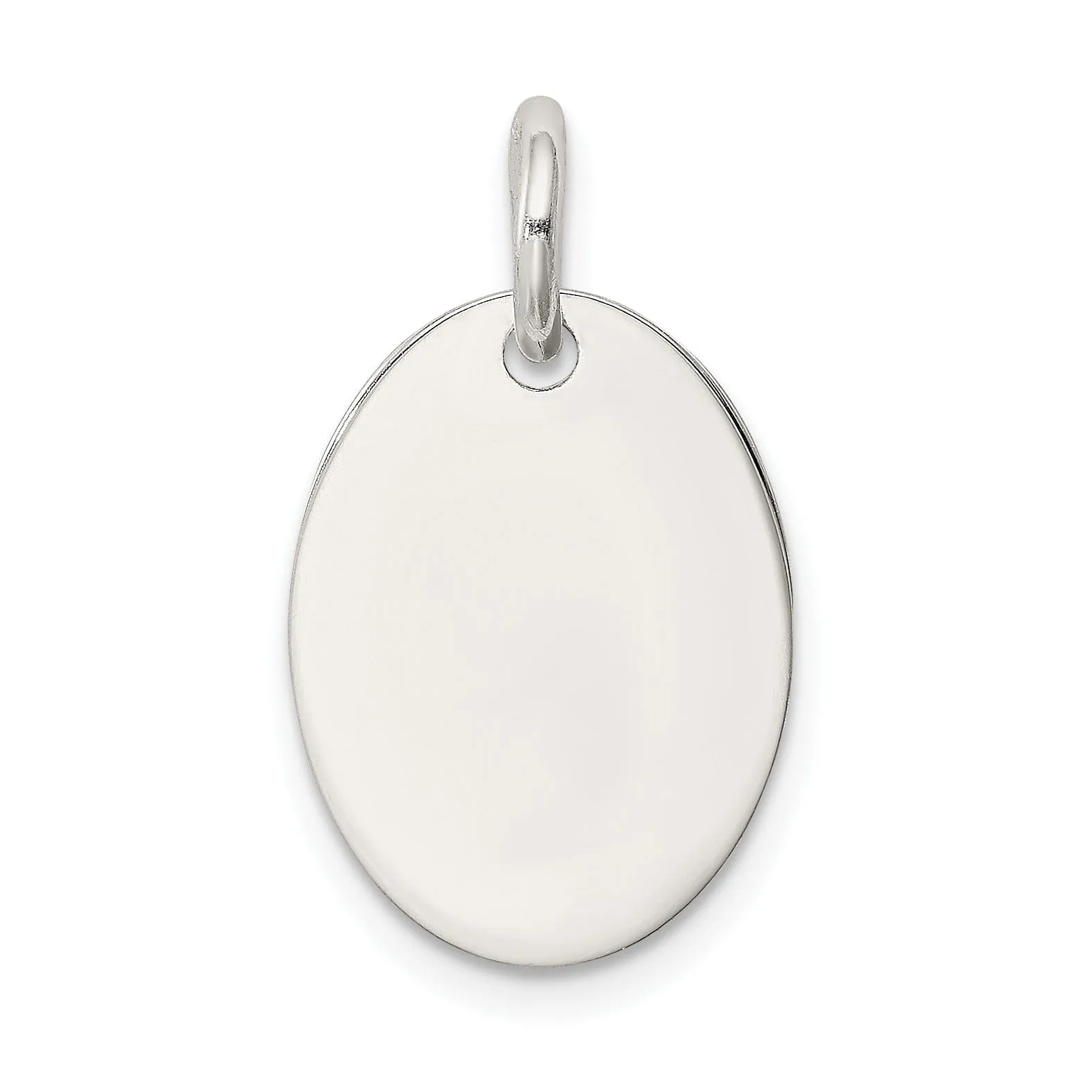 Silver Solid Polished Finish Joy Oval Pendant