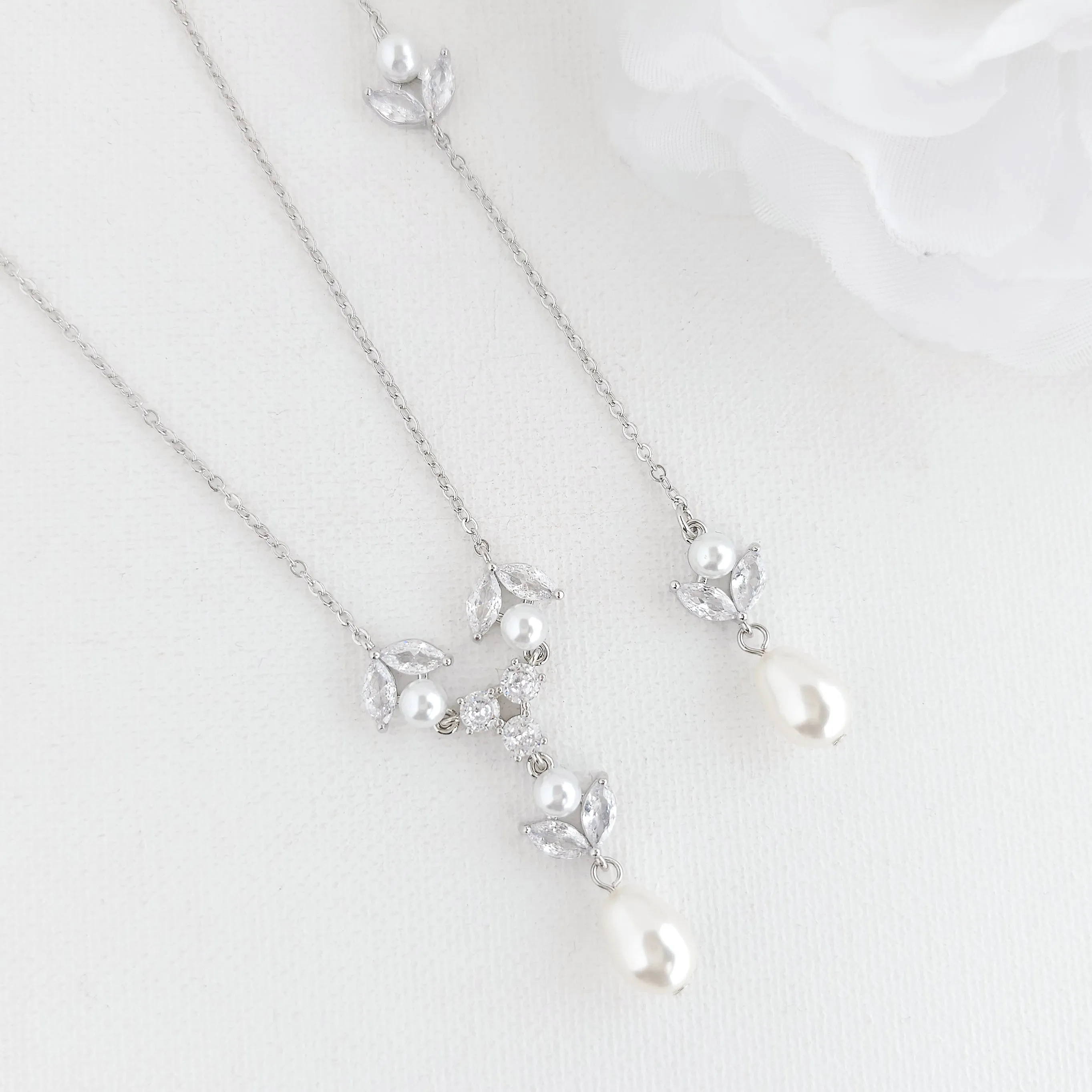 Simple Detachable Back Necklace for the Minimalistic Bride-Leila