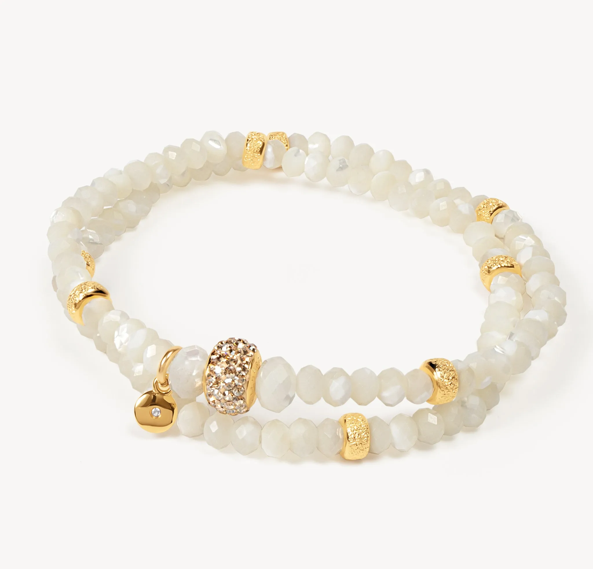 Soft Gold Sparkle Ball™ Double Wrap Bracelet