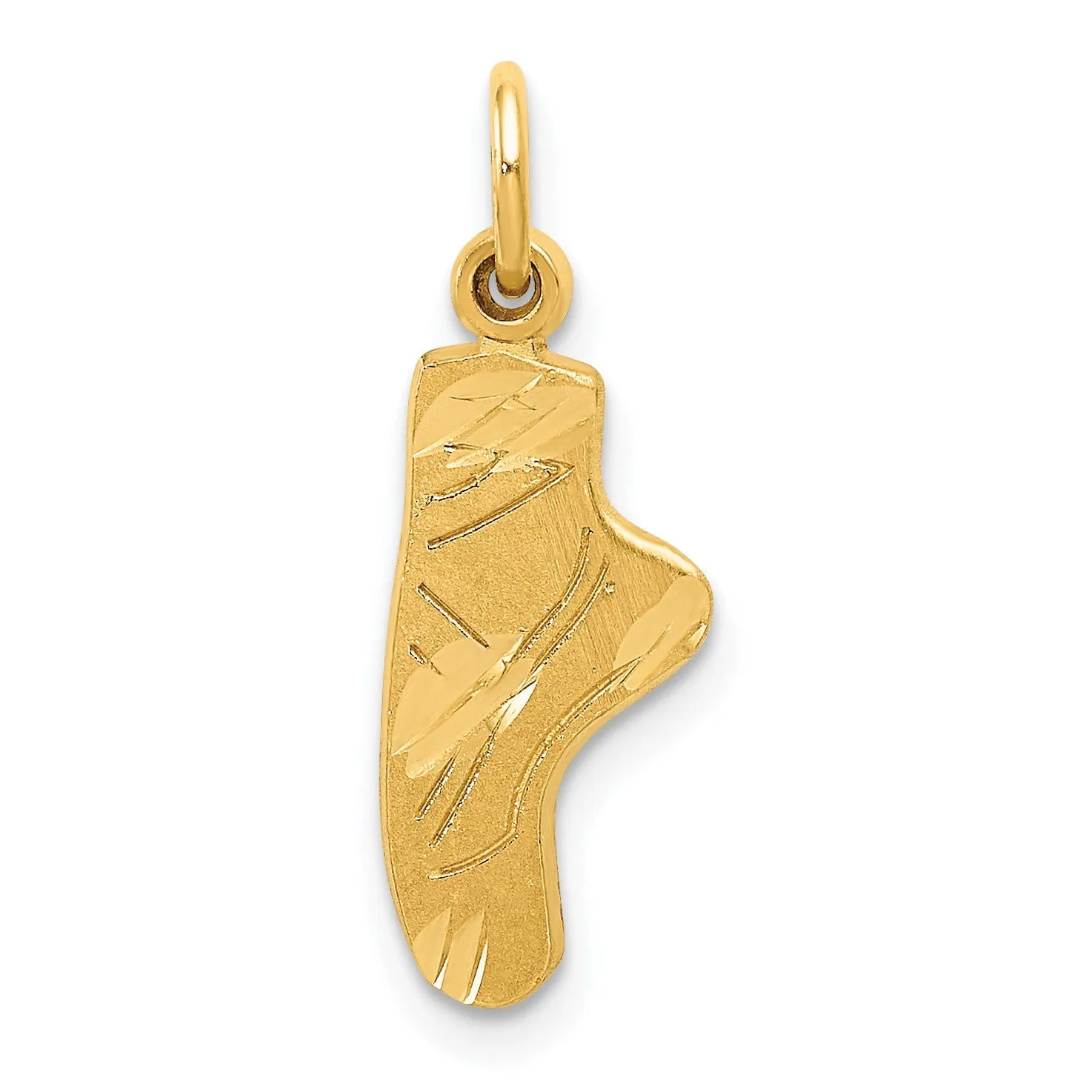 Solid 14k Yellow Gold Ballet Slipper Pendant