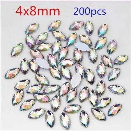 Sparkling Crystal AB Horse Eye Rhinestones for Nail Art & Crafting Elegance