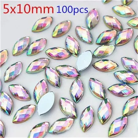 Sparkling Crystal AB Horse Eye Rhinestones for Nail Art & Crafting Elegance