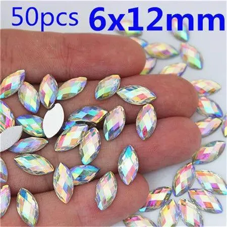 Sparkling Crystal AB Horse Eye Rhinestones for Nail Art & Crafting Elegance