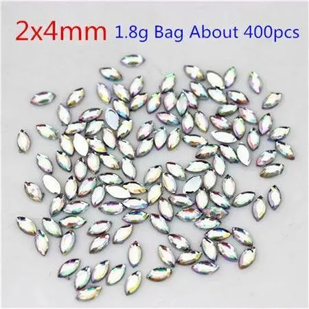 Sparkling Crystal AB Horse Eye Rhinestones for Nail Art & Crafting Elegance