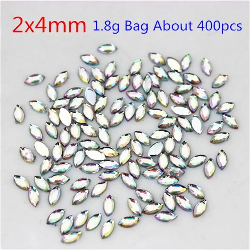 Sparkling Crystal AB Horse Eye Rhinestones for Nail Art & Crafting Elegance