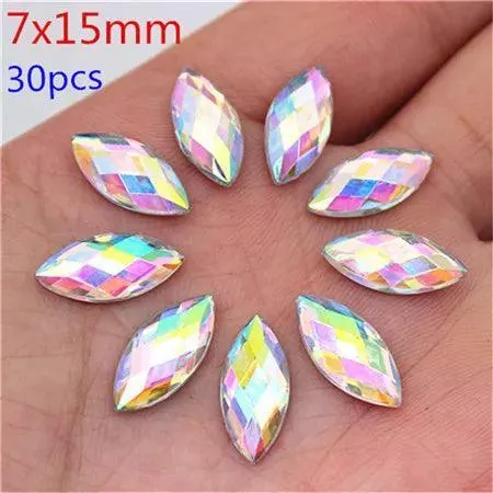 Sparkling Crystal AB Horse Eye Rhinestones for Nail Art & Crafting Elegance