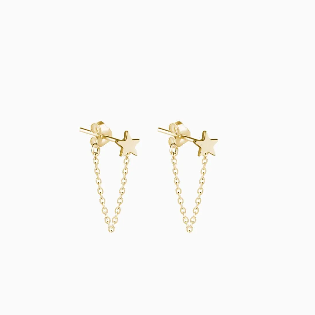 Star Chain Gold Earring