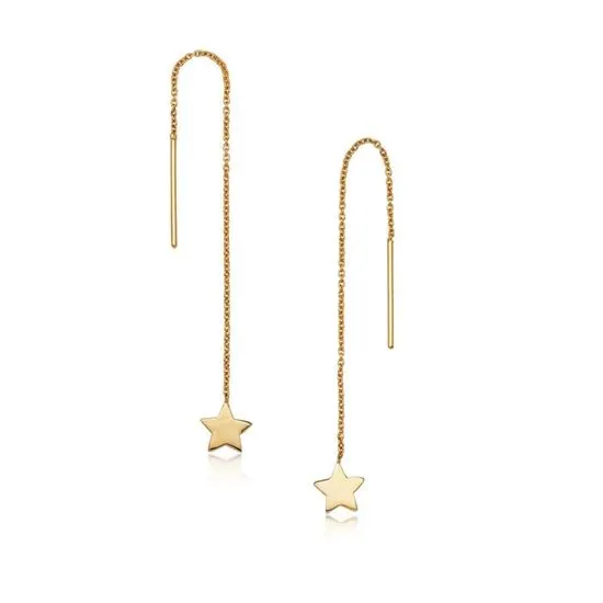 Star Vermeil Threader Earrings