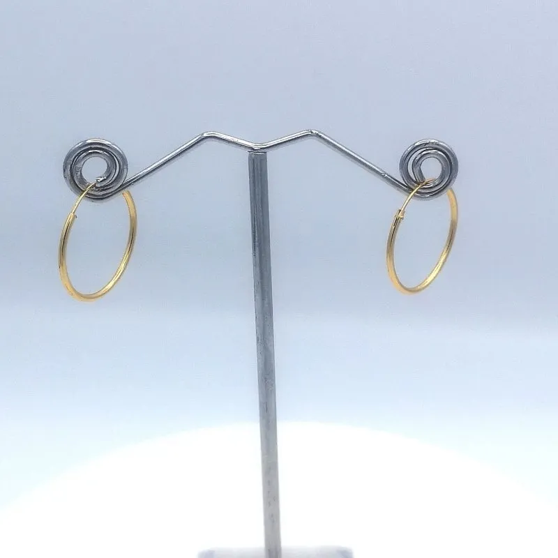 Sterling Silver 14kt Yellow Gold Plated 20mm Hoop Earrings