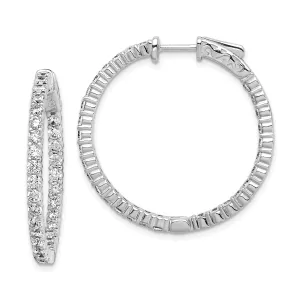 Sterling Silver 60 Stones Round Hoop Earrings