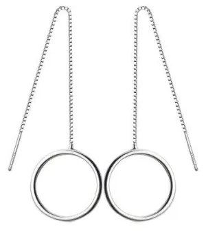 Sterling Silver Circle Threader Earrings