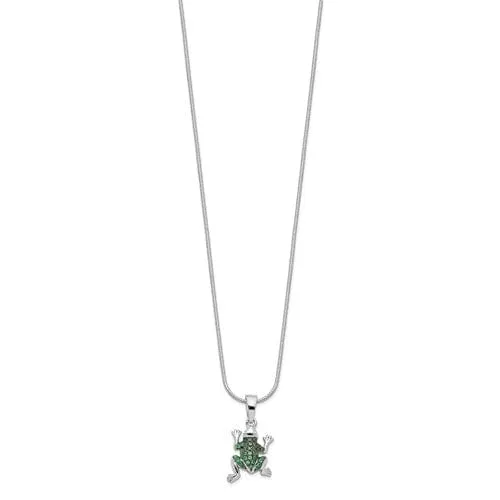 Sterling Silver Cubic Zirconia Frog Necklace