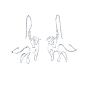 Sterling Silver Horse Line Drop Earrings