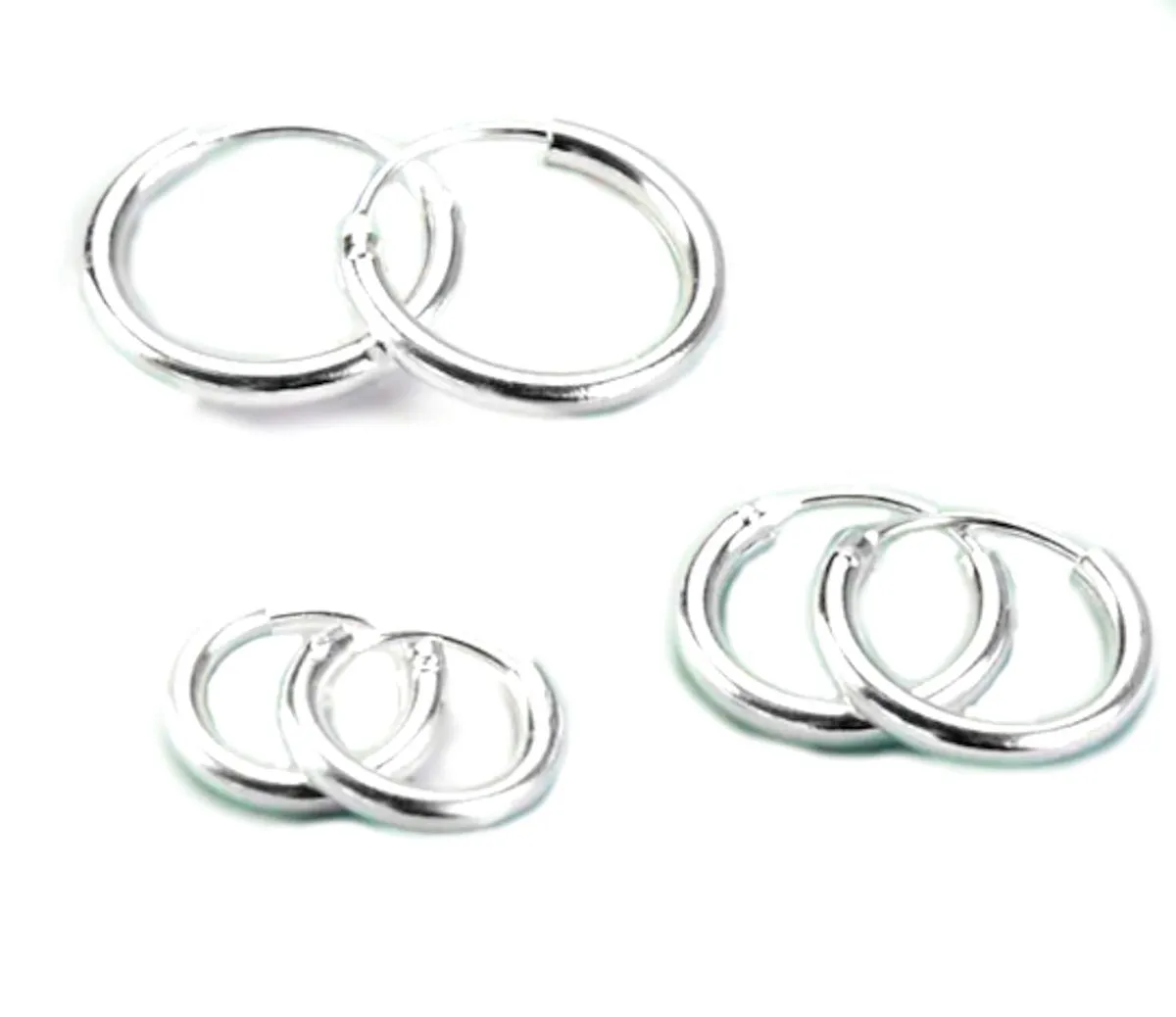 Sterling Silver Rounded Hoops - Small Earrings