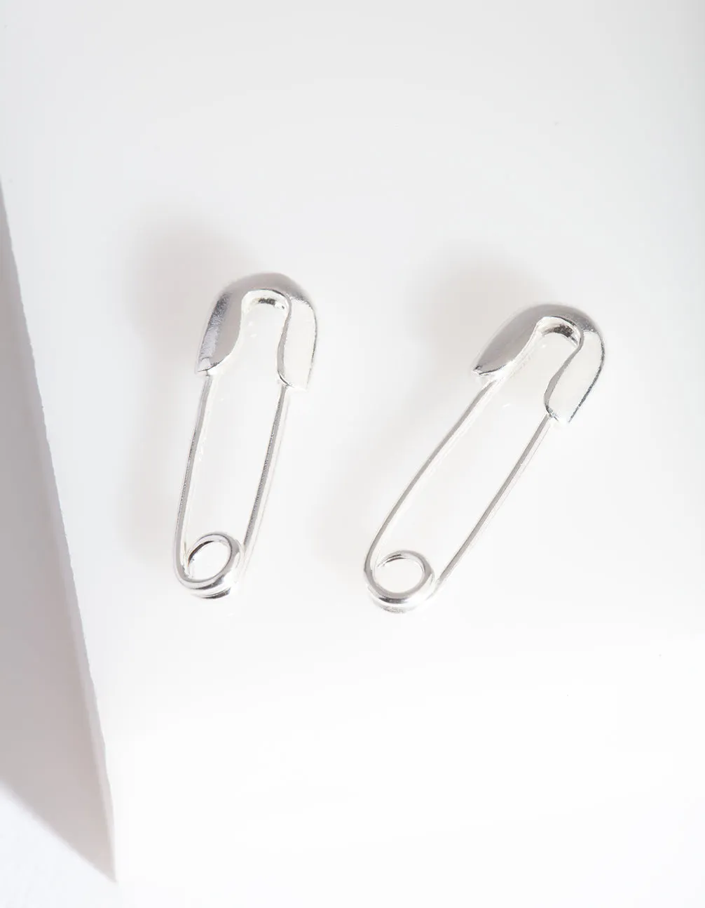 Sterling Silver Safety Pin Earrings