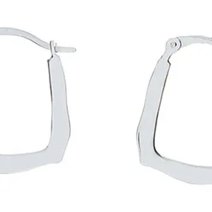 Sterling Silver Squarish Flat Hoops