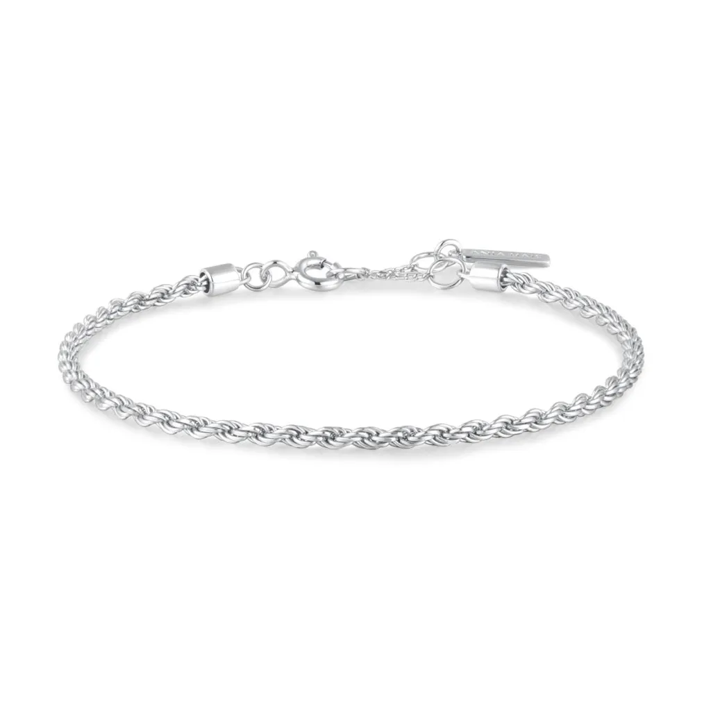 Sterling Silver Twisted Rope Chain Bracelet by Ania Haie